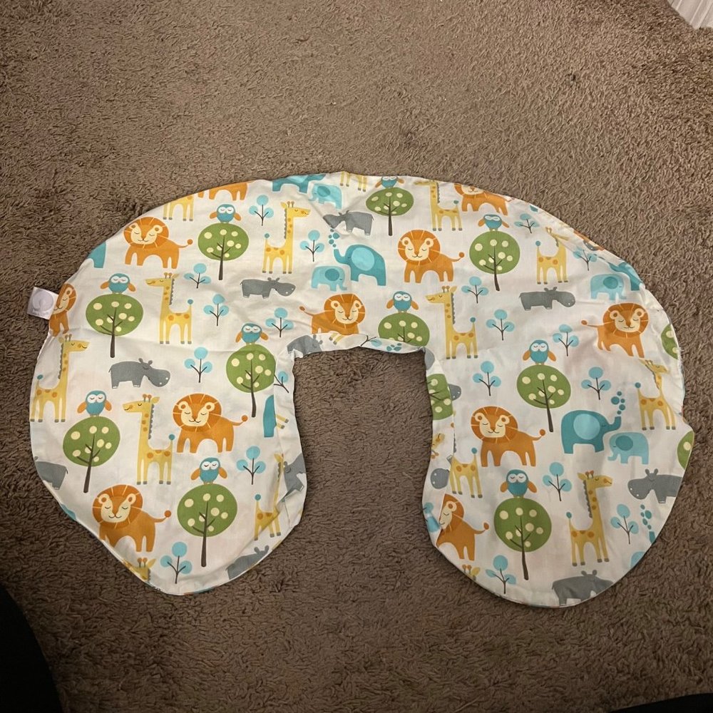 White Background Animal Safari Print Boppy Cover